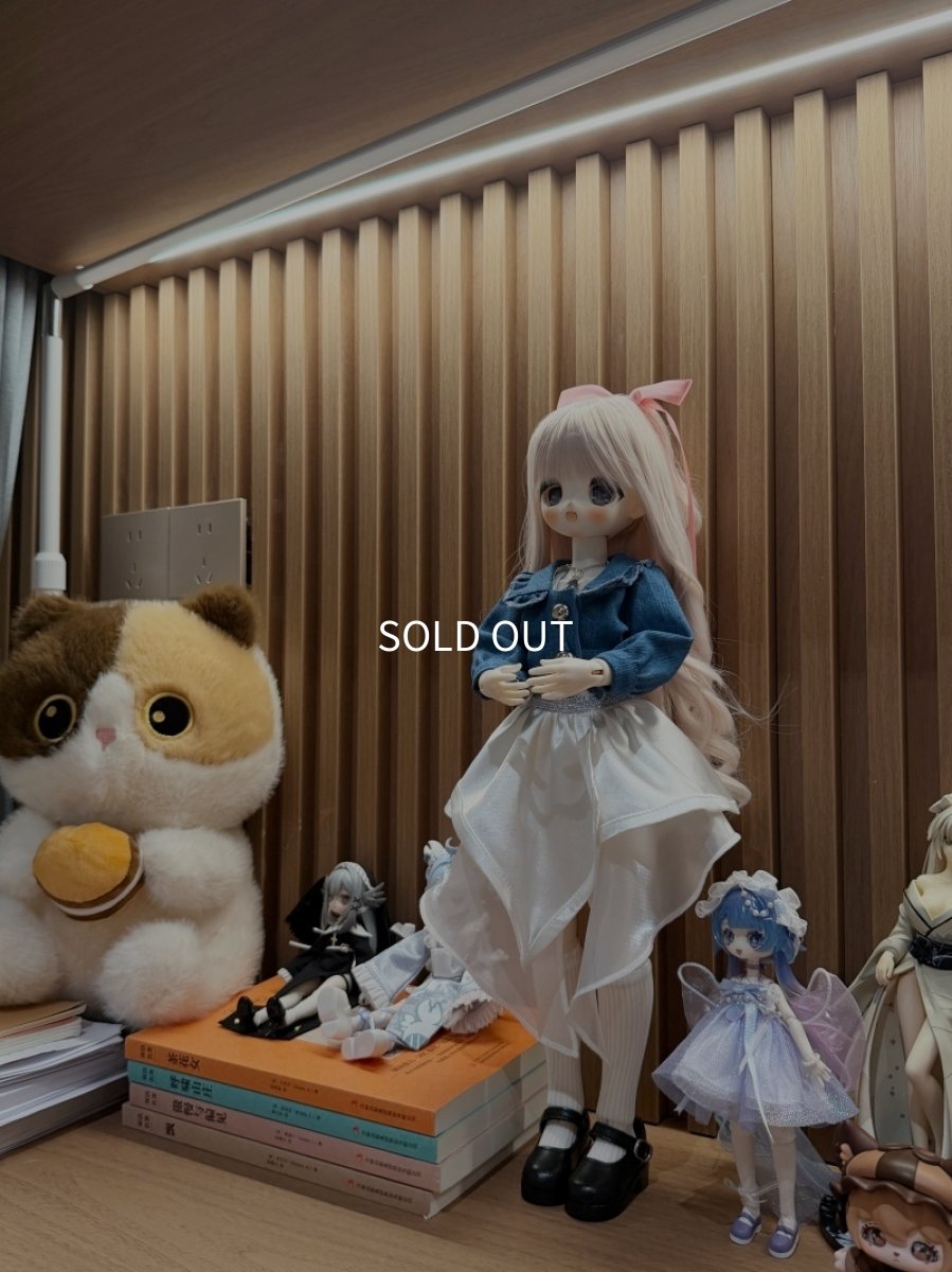 画像5: 在庫あり　BJD　1/4　ドール服　コスプレ衣装　デニム風トップス　白スカート　キュート　コーデセット　MDD2.0対応　球体関節人形　ドール用 (5)