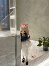 画像4: BJD　1/4　ドール服　デニム風トップス　白スカート　キュート　コーデセット　MDD2.0対応　球体関節人形　ドール用　コスプレ衣装 (4)