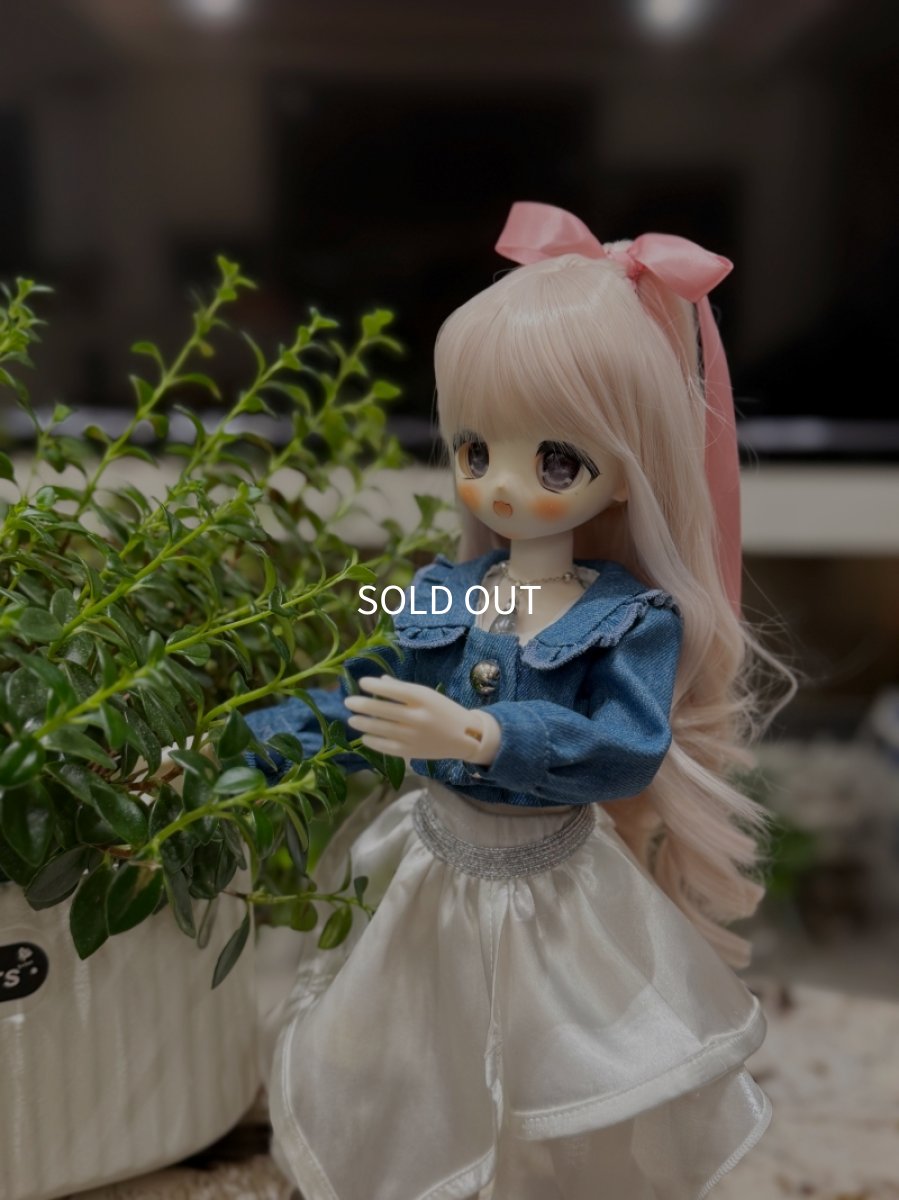 画像2: 在庫あり　BJD　1/4　ドール服　コスプレ衣装　デニム風トップス　白スカート　キュート　コーデセット　MDD2.0対応　球体関節人形　ドール用 (2)