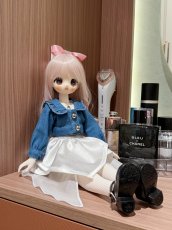 画像2: BJD　1/4　ドール服　デニム風トップス　白スカート　キュート　コーデセット　MDD2.0対応　球体関節人形　ドール用　コスプレ衣装 (2)