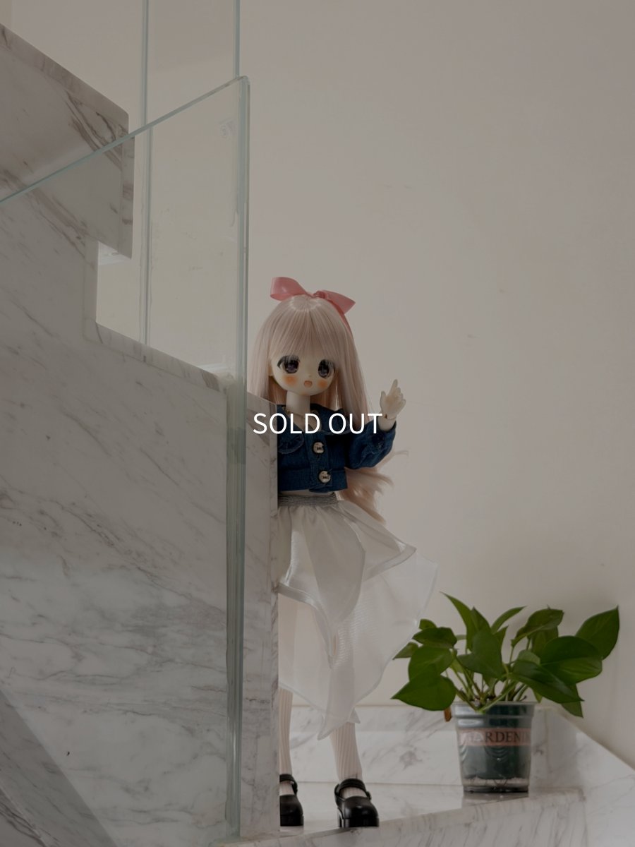 画像3: 在庫あり　BJD　1/4　ドール服　コスプレ衣装　デニム風トップス　白スカート　キュート　コーデセット　MDD2.0対応　球体関節人形　ドール用 (3)