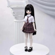 画像4: ドール衣装　セーラー服　制服　チェック柄スカート　グリーン　BJD　1/4　MDD対応　球体関節人形用　ドール用　コスプレ衣装 (4)