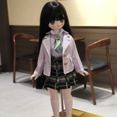画像1: ドール衣装　セーラー服　制服　チェック柄スカート　グリーン　BJD　1/4　MDD対応　球体関節人形用　ドール用　コスプレ衣装 (1)