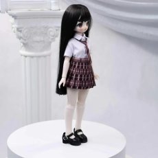 画像3: ドール衣装　セーラー服　制服　チェック柄スカート　グリーン　BJD　1/4　MDD対応　球体関節人形用　ドール用　コスプレ衣装 (3)