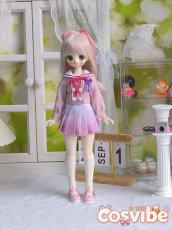 画像4: ドール衣装　コスプレ衣装　セーラー服　ピンク　グラデーションスカート　制服風　MDD対応　BJD　1/4　球体関節人形用　コスプレ衣装　かわいい (4)