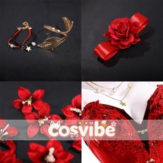 画像5: ファイナルファンタジーVII リメイク　エアリス　ドレス　コスプレ衣装　 コスチューム　 cosplay　イベント仮装 (5)